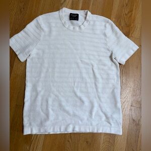 Abercrombie & Fitch White Short-Sleeve Knit Sweater- Size S